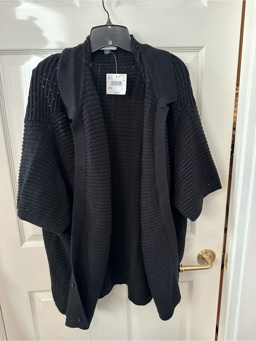American Eagle Outfitters Black Open Knit Cardigan